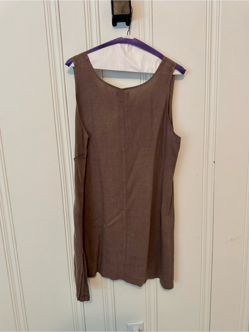 BødiL Sleeveless Linen Tunic Dress in Brown
